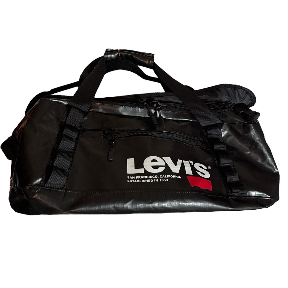 NWT Levi's Black Duffle Bag Convertible Backpack Ripstop